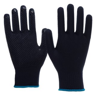 Nitras Strickhandschuh mit Noppen, blau, EN388