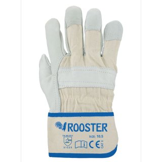 Rooster Volllederhandschuh, gefüttert, natur Gr. 12