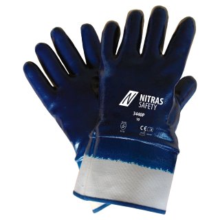 Nitras Nitrilhandschuh blau, Stulpe vollbeschichtet, Premium