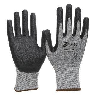 Schnittschutzhandschuh grau-schwarz mit Nitrilschaumbeschichtung
