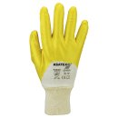 Nitrilhandschuh Premium, gelb, Strickbund, teilbeschichtet