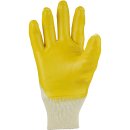 Nitrilhandschuh Premium, gelb, Strickbund, teilbeschichtet
