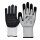 Schnittschutz-Handschuh grau-schwarz, Nitrilschaumbeschichtung und Nitrilnoppen