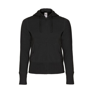 Damen Sweatshirt schwarz, Kapuze und Reißverschluss, inkl. zwanziger Logo Gr. XXS