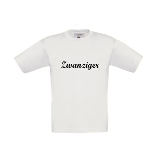 Kinder T-Shirt weiß, inkl. zwanziger Logo, Gr. 12/14 (152/164)