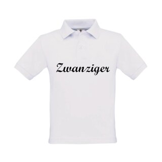 Kinder Polo-Shirt weiß, inkl. zwanziger Logo, Gr. 12/14 (152/164)